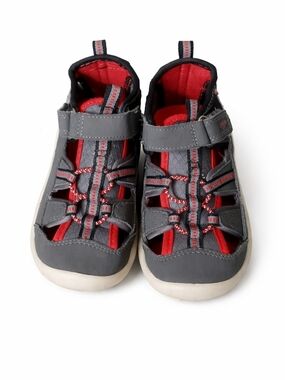 OshKosh B'gosh Gray and Red Closed-Toe Kids Sandals